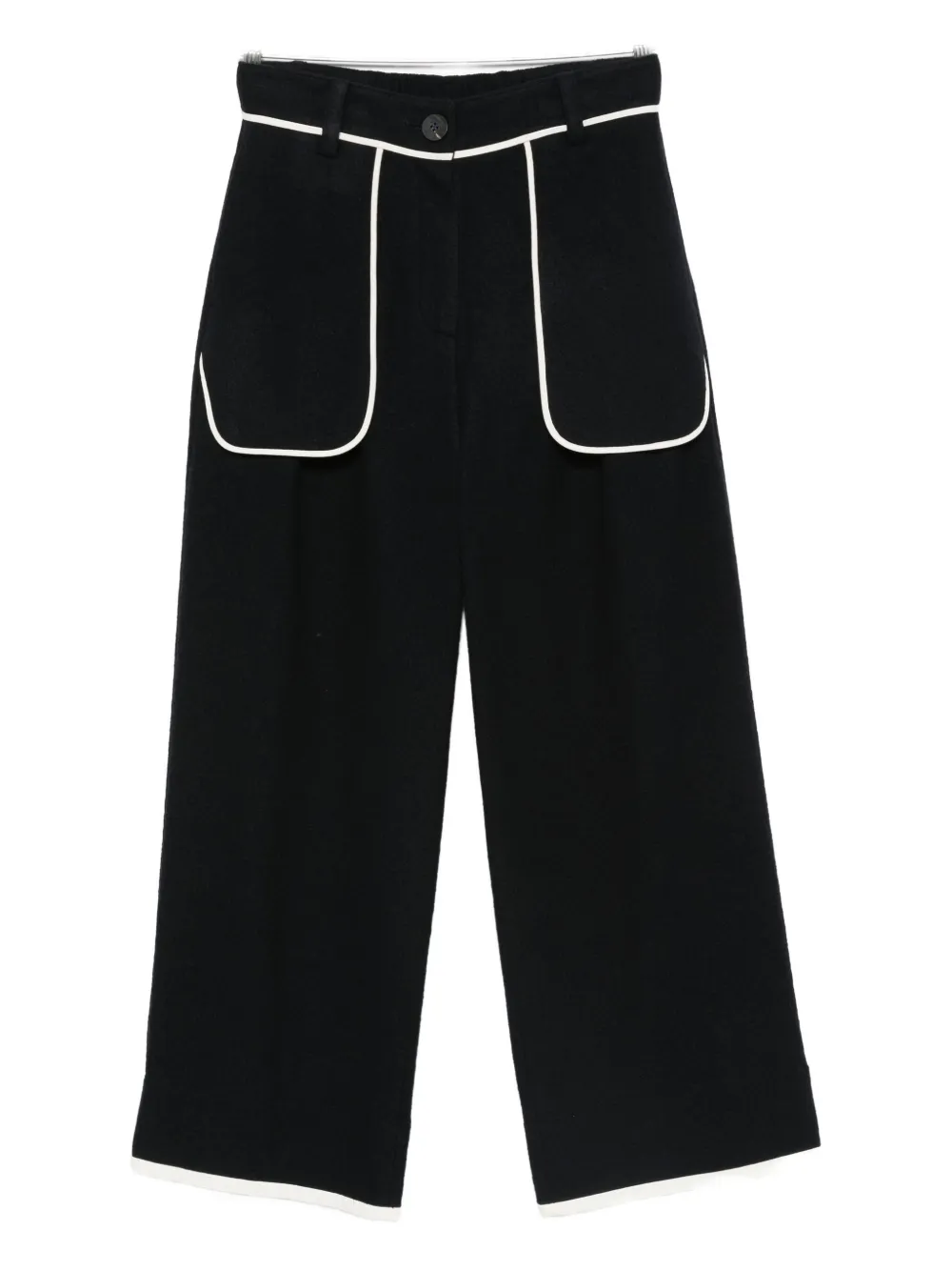 SOH contrasting-trim trousers - ブルー SOH contrasting-trim trousers - ブルー
