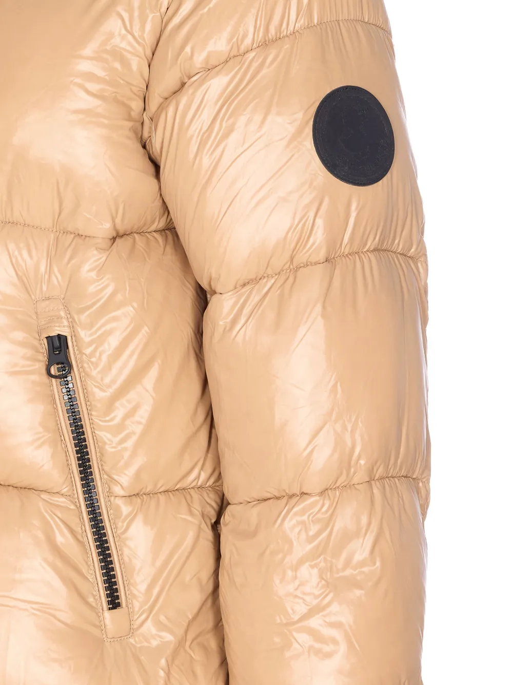 Save The Duck Padded Zip-front Coat In Neutral