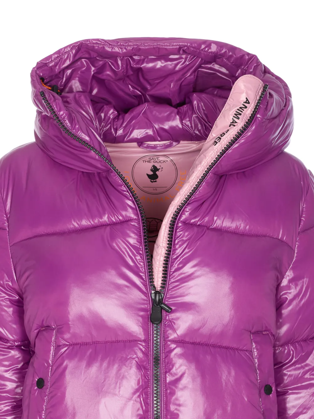 Save The Duck Padded Hooded Jacket In Purple