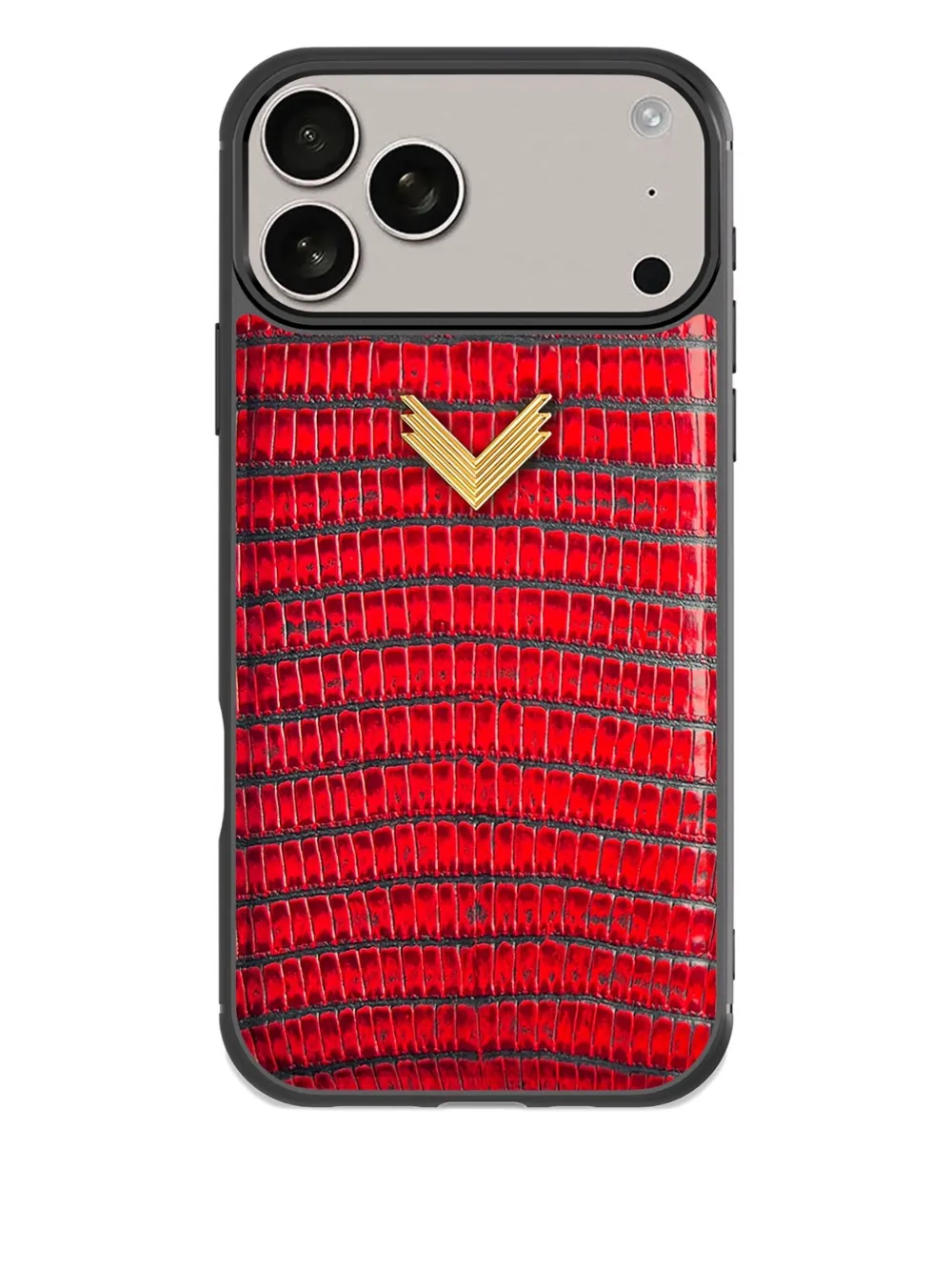 VELANTE leather-textured iPhone 17 Pro Max phone case | Red | Image 1
