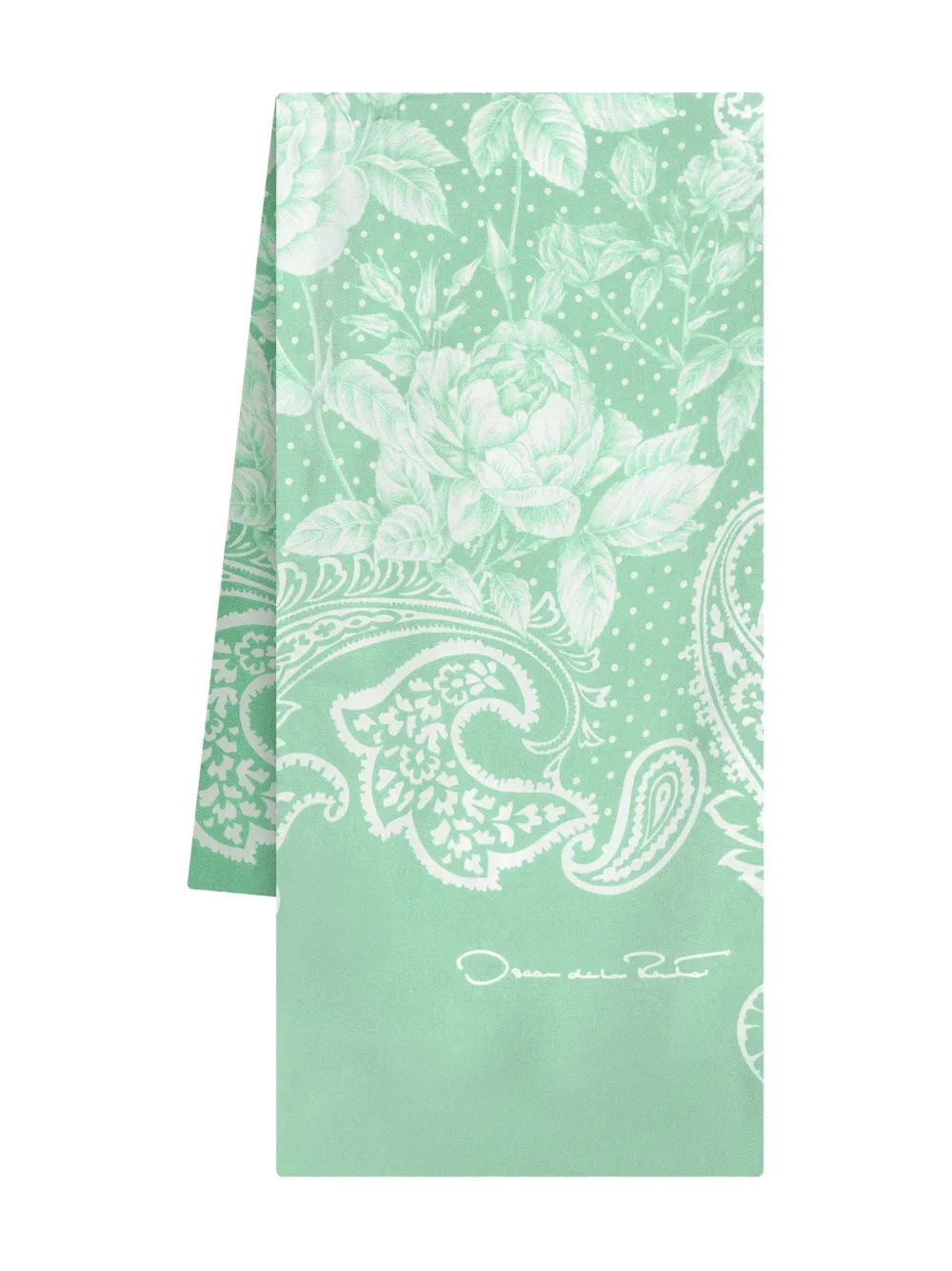 Oscar de la Renta Zijden sjaal met paisley-print - Groen