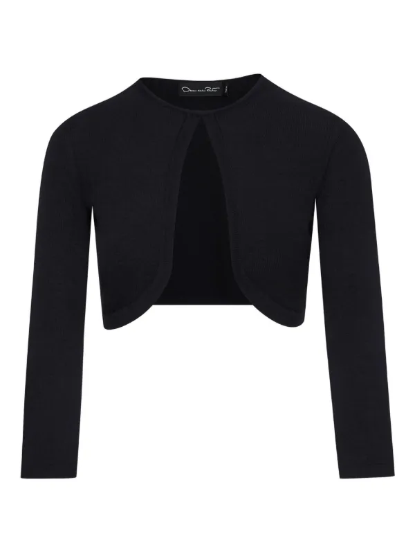Oscar de la Renta Round-neck Bolero in Blue