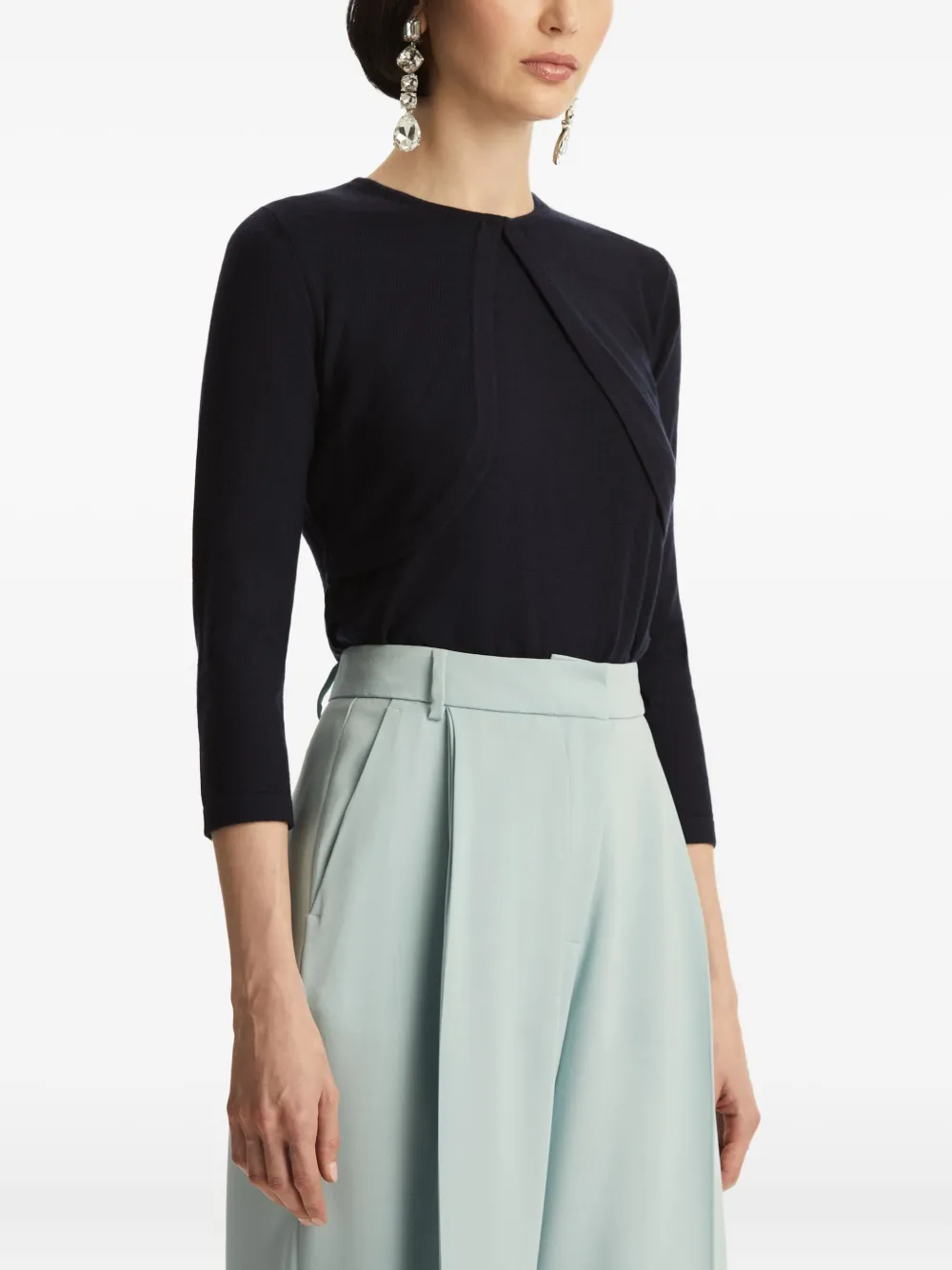 Oscar de la Renta Bolero met ronde hals Blauw