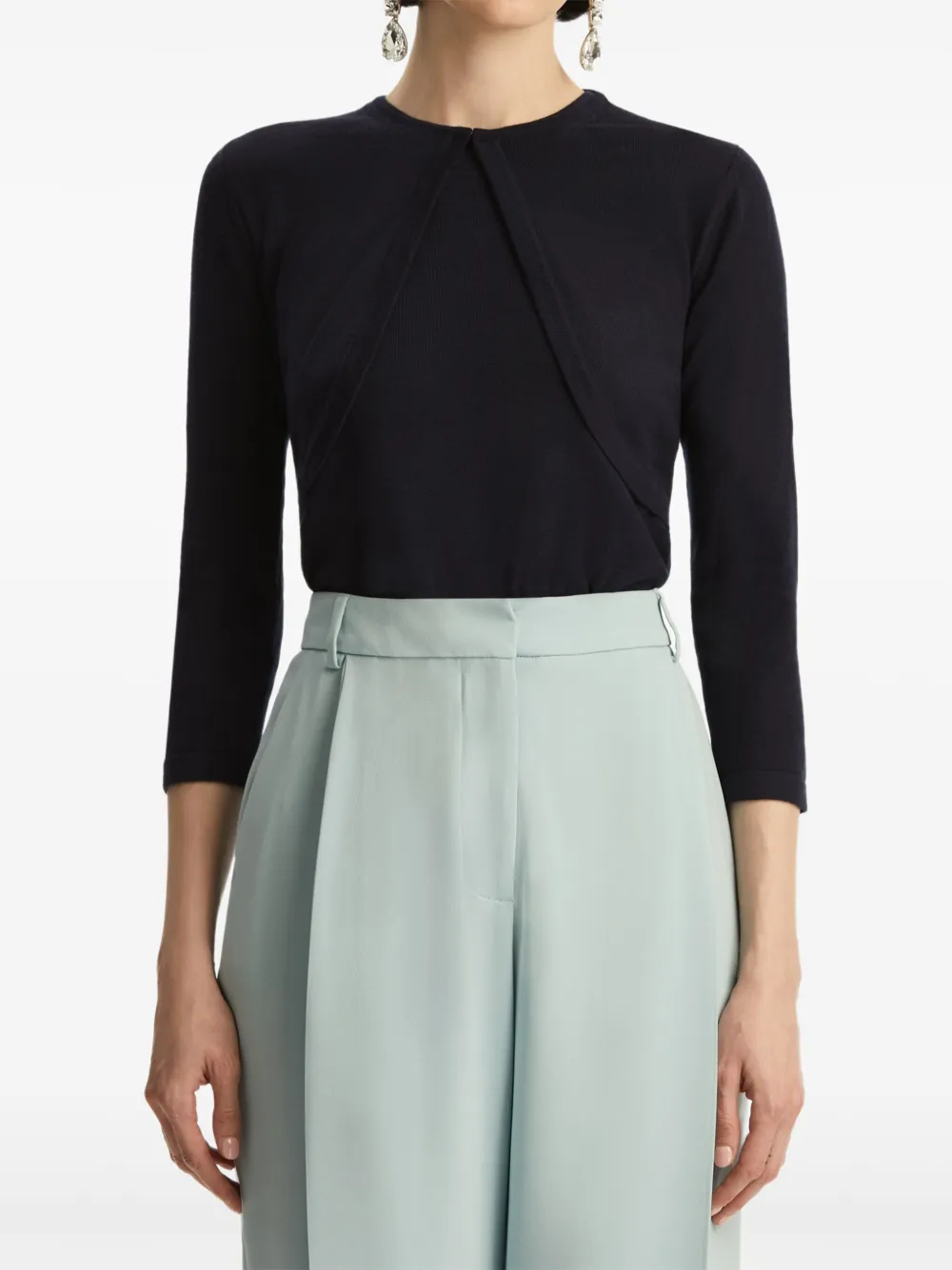 Oscar de la Renta Bolero met ronde hals Blauw