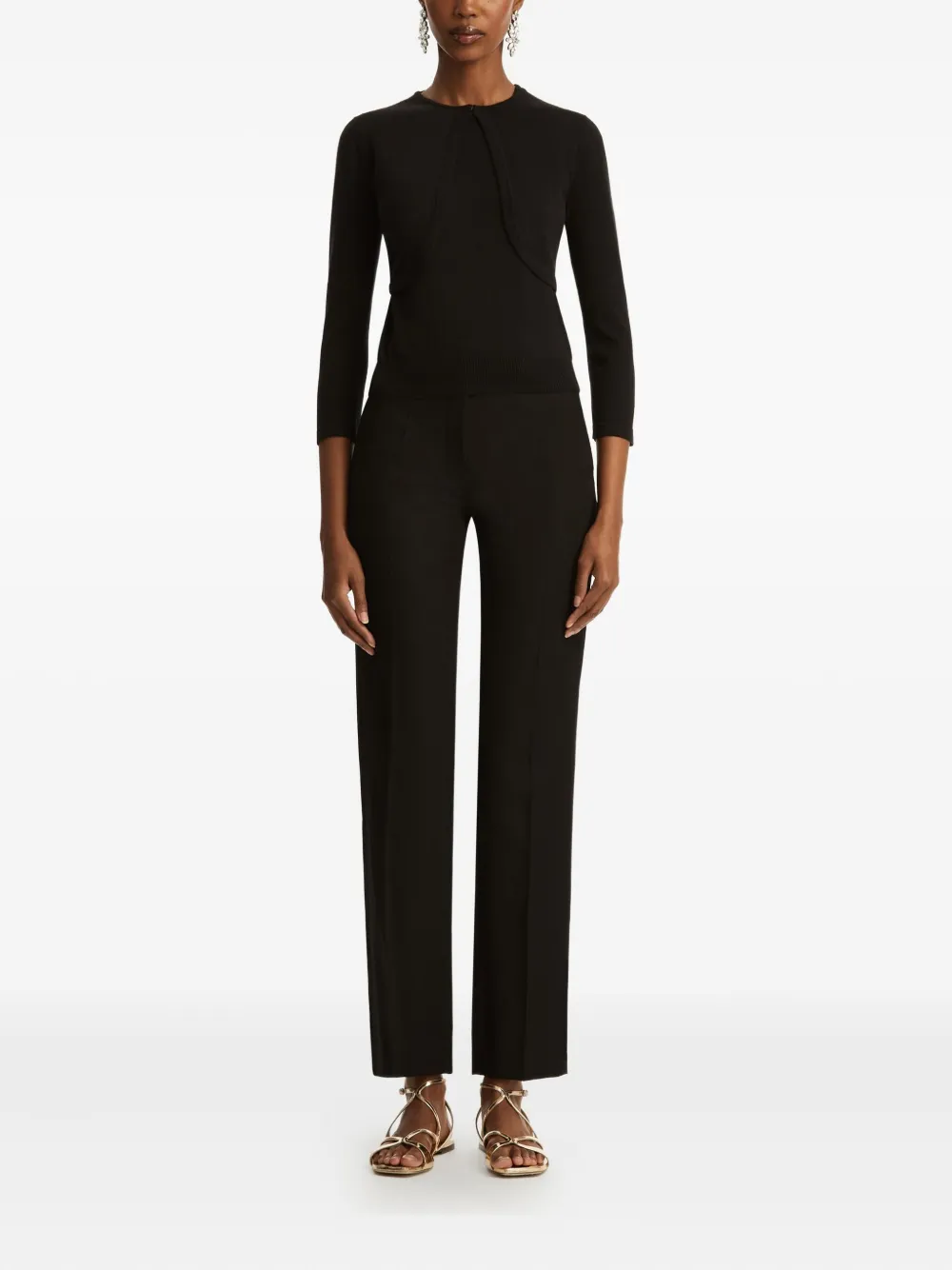 Oscar De La Renta Round-neck Bolero In Black