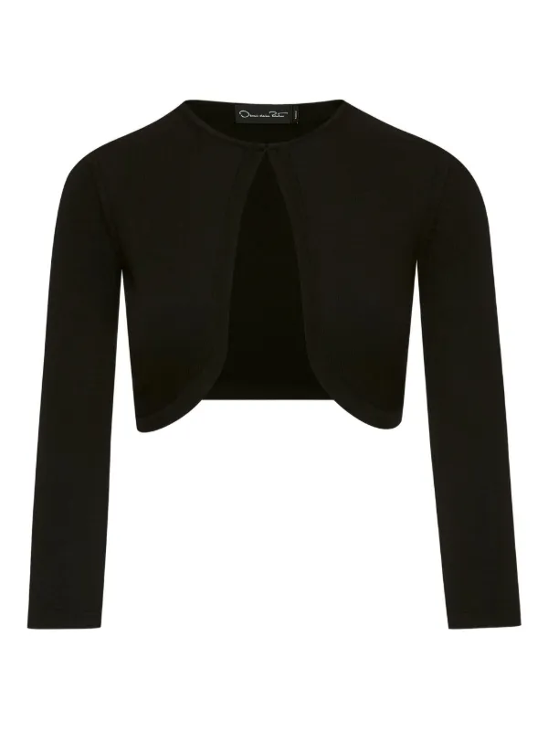 Oscar de la Renta Round-neck Bolero in Black