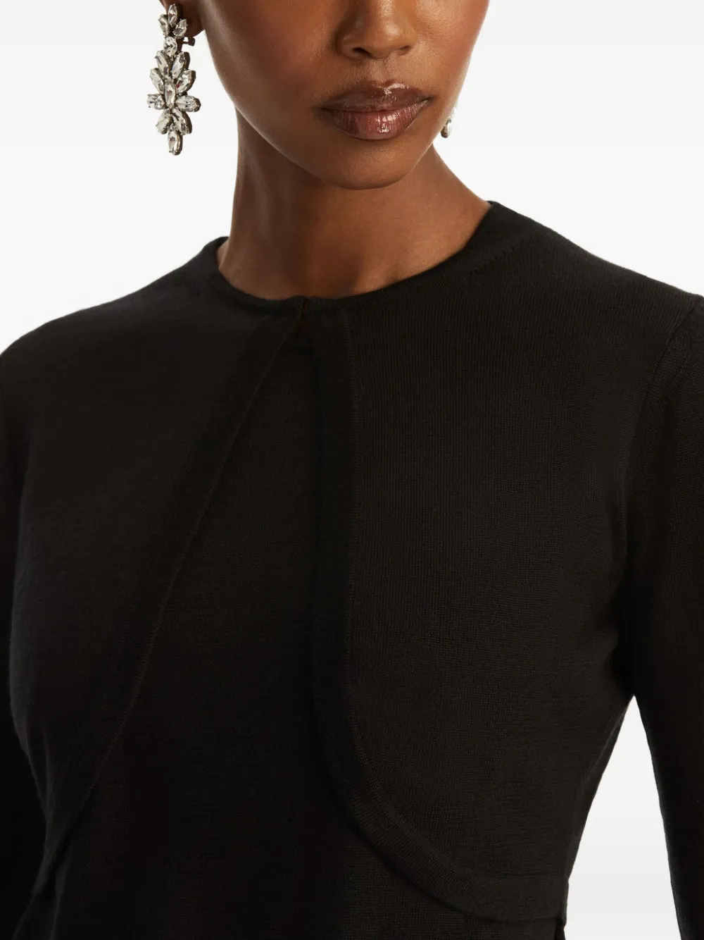 Oscar De La Renta Round-neck Bolero In Black