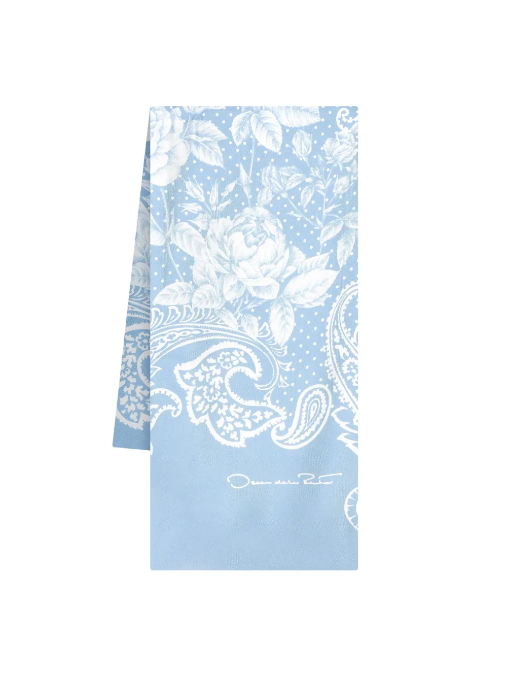 Oscar de la Renta Zijden sjaal met paisley-print - Blauw