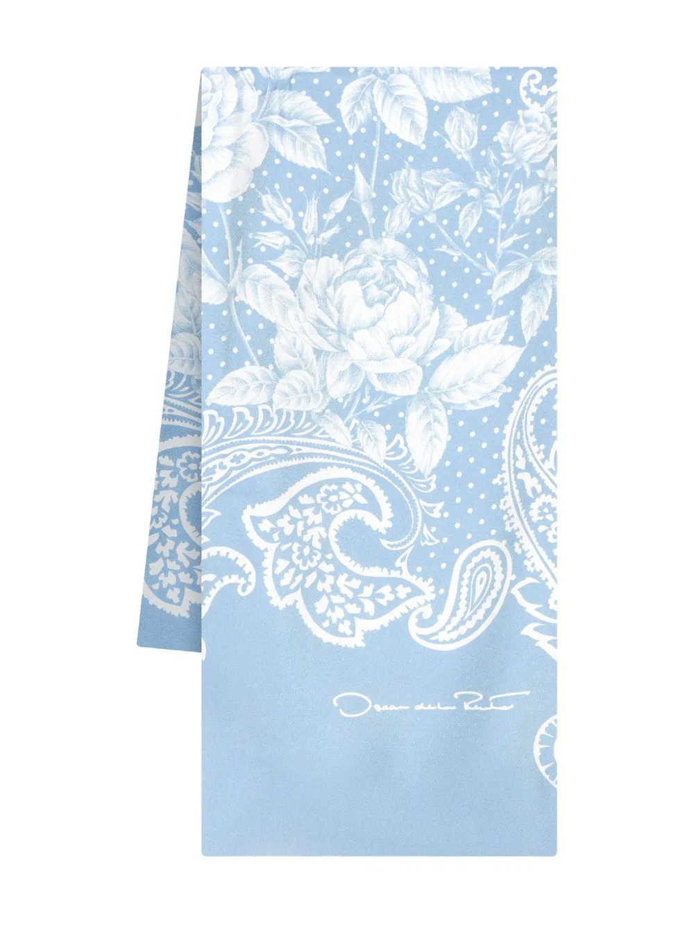 Oscar de la Renta ペイズリー シルクスカーフ - ブルー Oscar de la Renta ペイズリー シルクスカーフ - ブルー