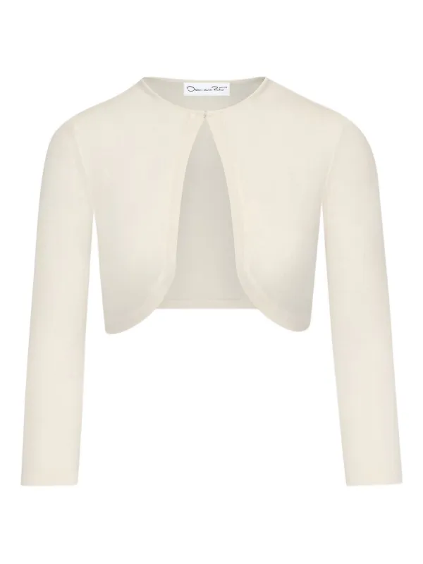 Oscar de la Renta Three-quarter Sleeves Bolero in Neutrals