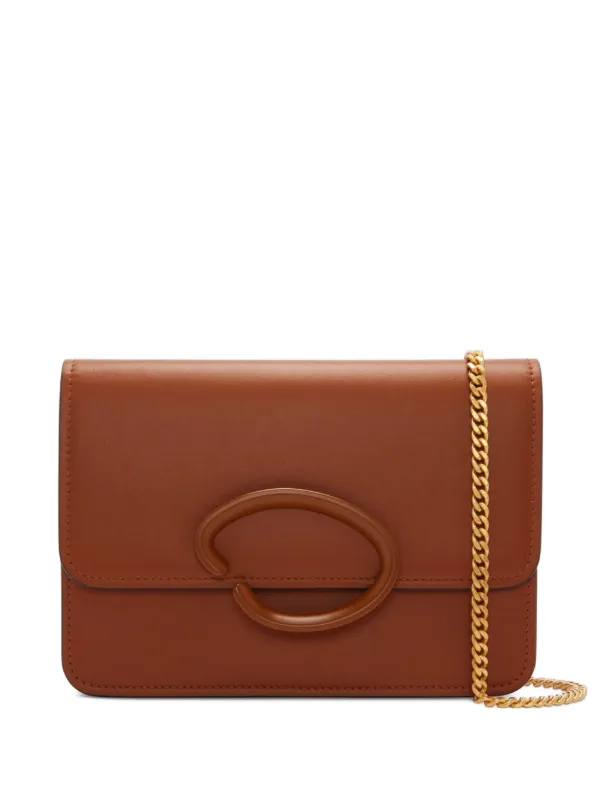 Oscar de la Renta Leather Crossbody Bag in Brown