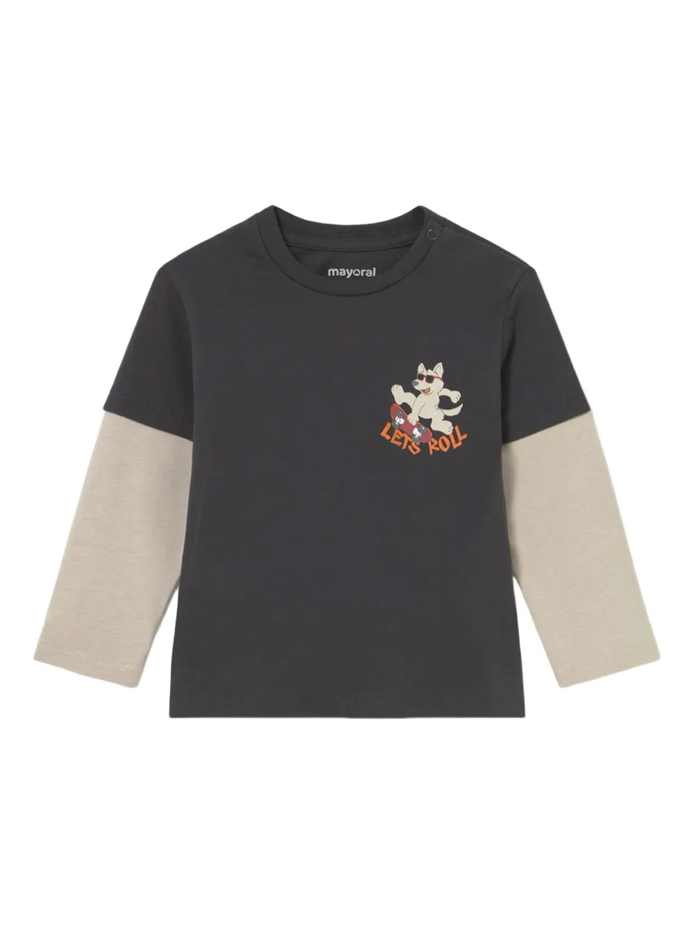 Mayoral double-sleeve T-shirt | Grey | Image 1