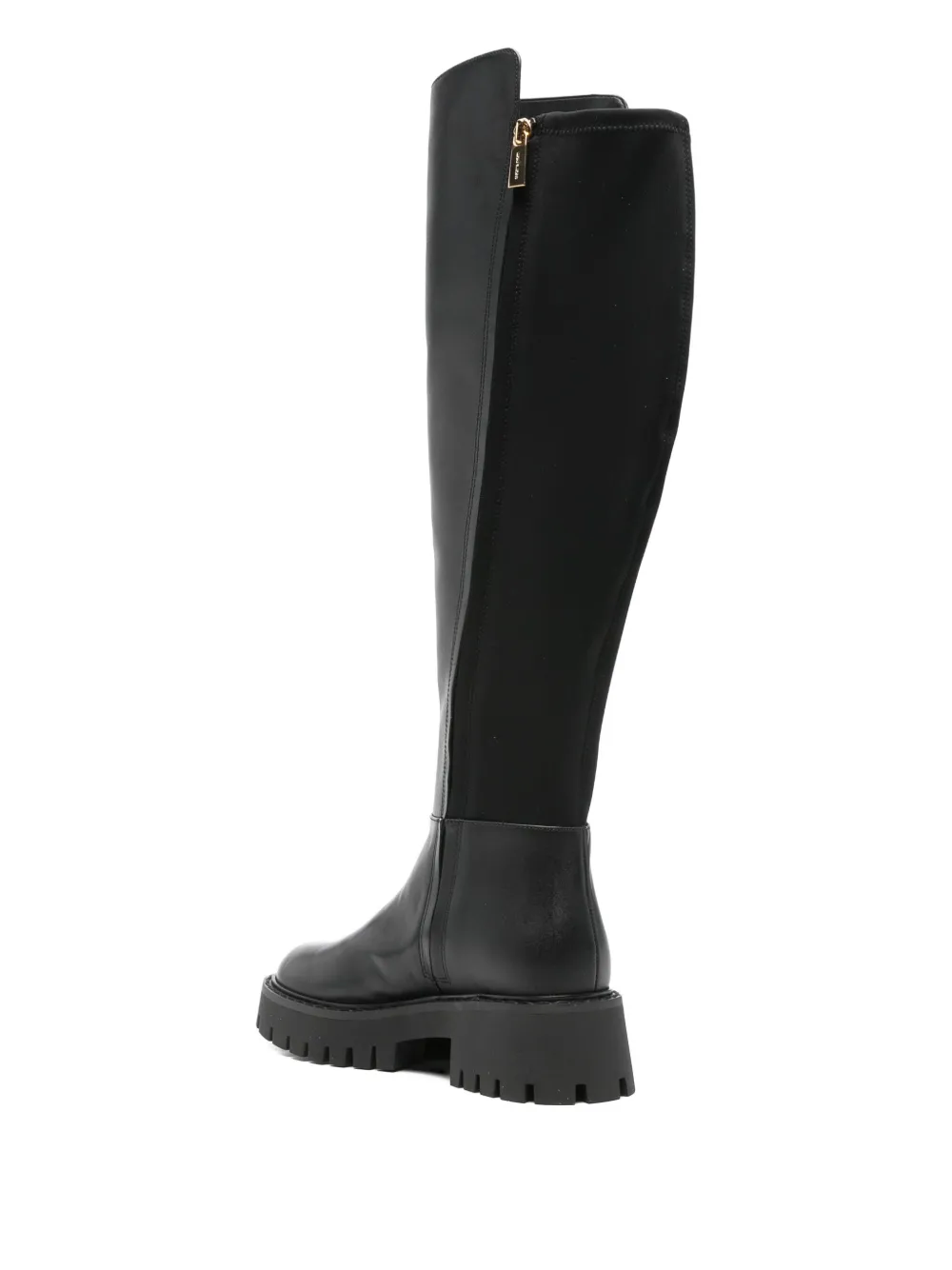 Michael Kors Lug-sole Leather Boots In Black
