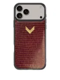 VELANTE leather-textured iPhone 17 Pro Max phone case - Brown