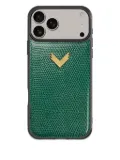 VELANTE card-slot leather iPhone 17 Pro Max phone case - Green