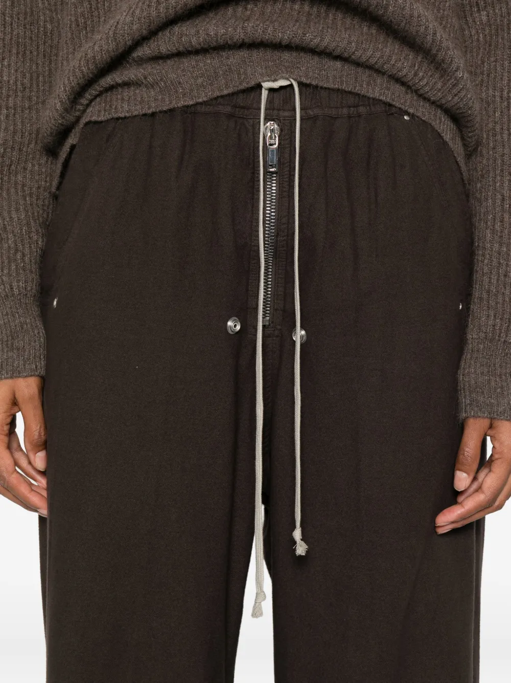 Rick Owens Drkshdw Geth Bela Drawstring-waist Trousers In Brown