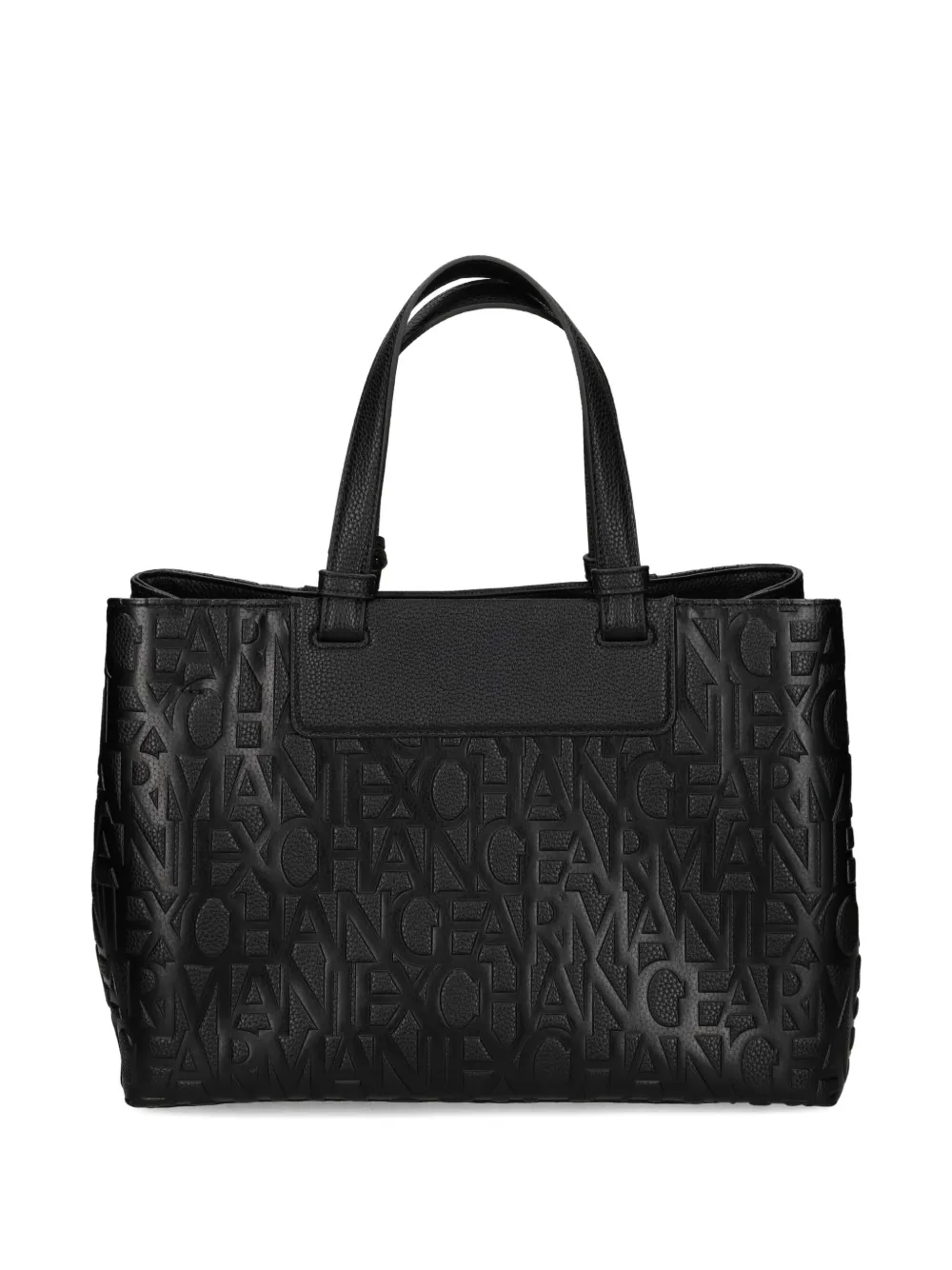 Armani Exchange Allover Logo Tote Bag In Black
