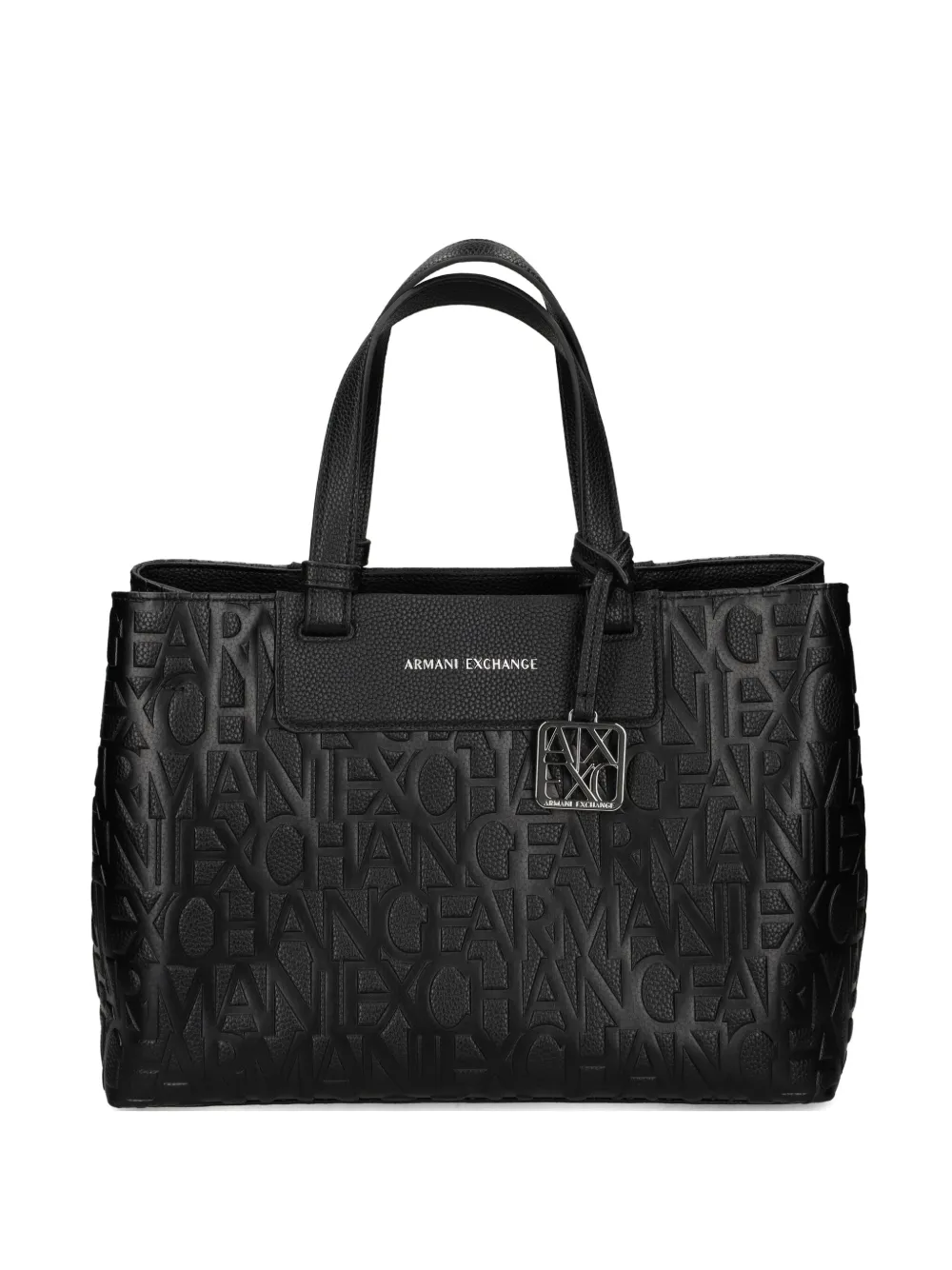 Armani Exchange allover logo tote bag - ブラック Armani Exchange allover logo tote bag - ブラック