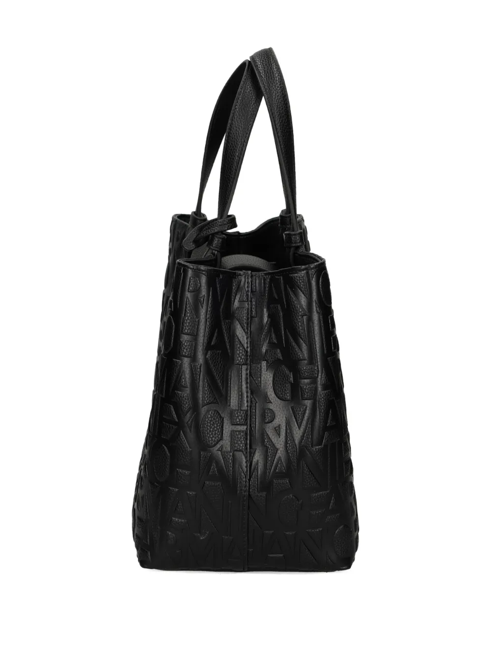 Armani Exchange Allover Logo Tote Bag In Black