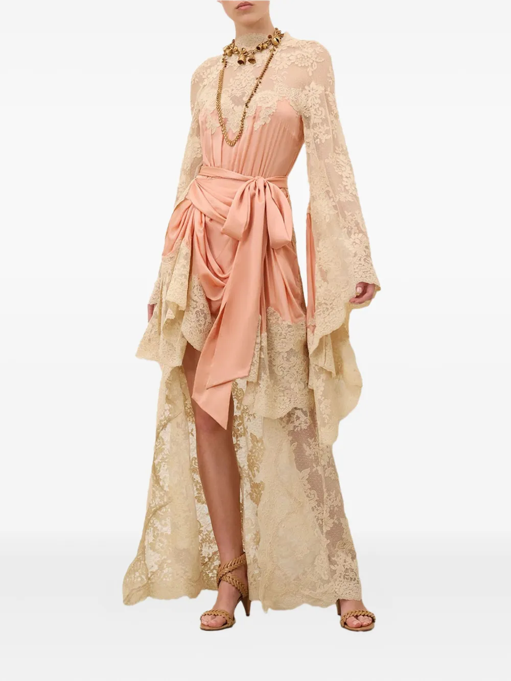 Zimmermann Lace-trimmed High-low Dress In Multi