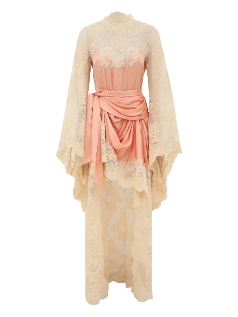 ZIMMERMANN lace-trimmed high-low dress