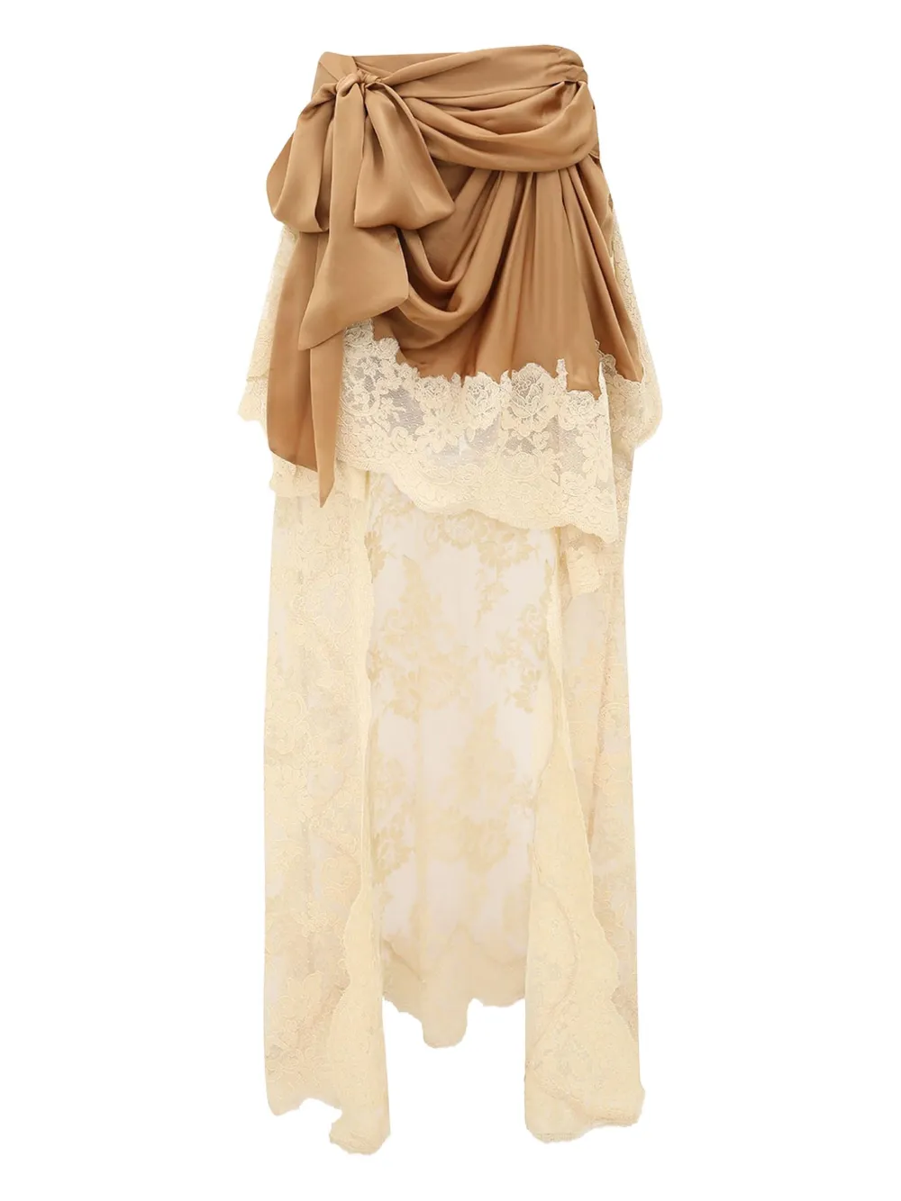 ZIMMERMANN Hypnotic satin lace-trimmed skirt | Neutrals | Image 1
