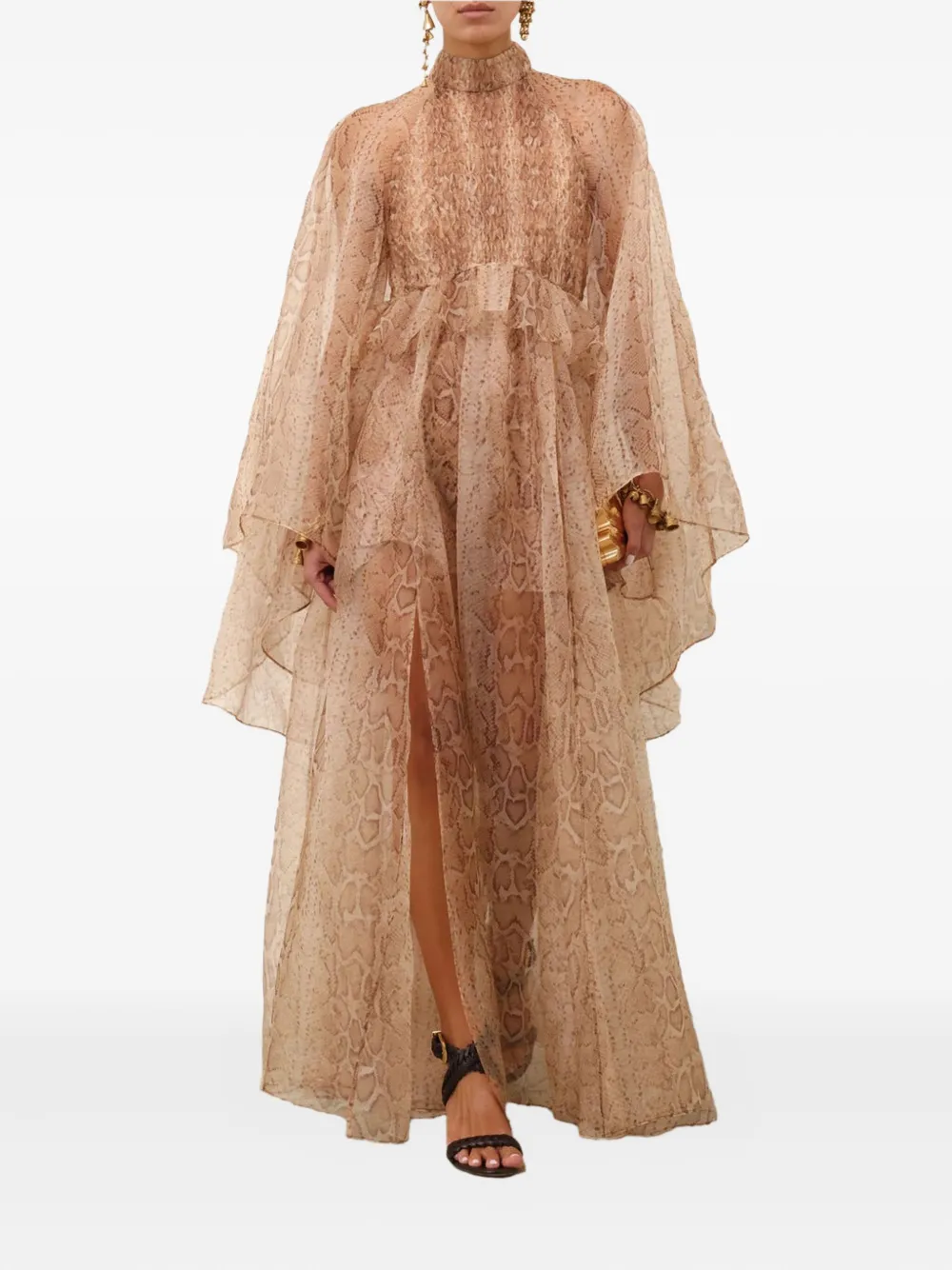 ZIMMERMANN snake-print maxi dress - Beige