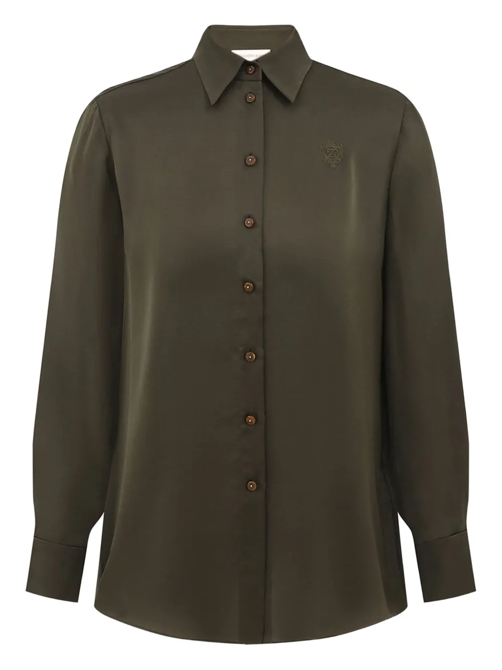 ZIMMERMANN embroidered satin shirt - グリーン ZIMMERMANN embroidered satin shirt - グリーン