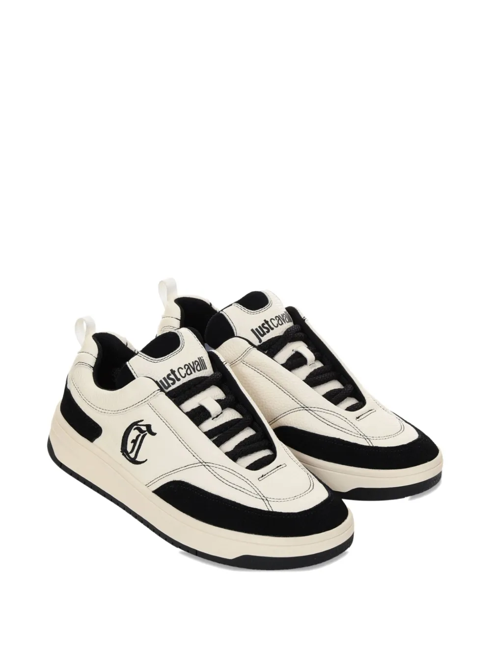 Just Cavalli Logo-detail Leather Sneaker In White