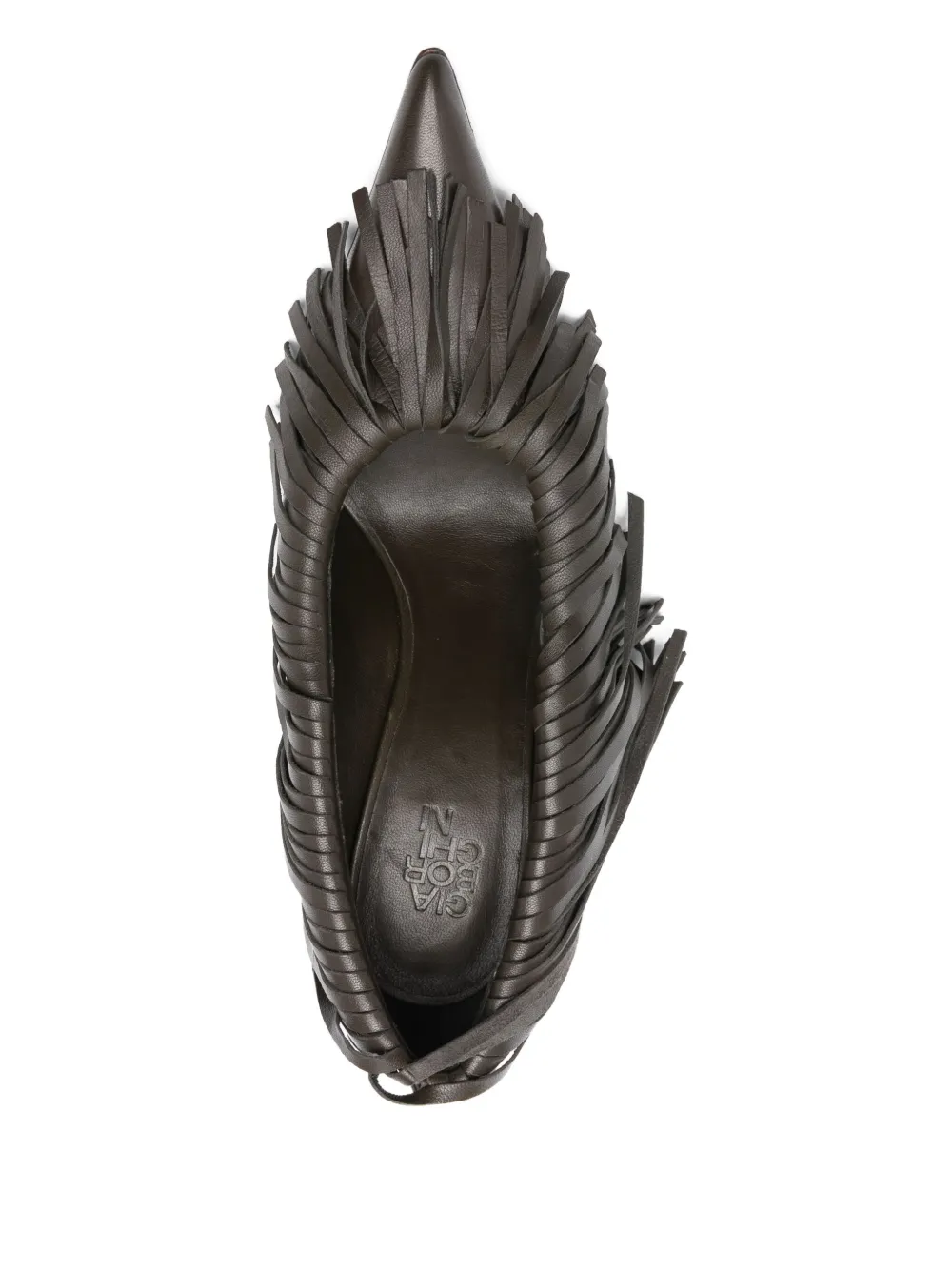 Gia Borghini 100mm Amelia Fringed Pumps In Black