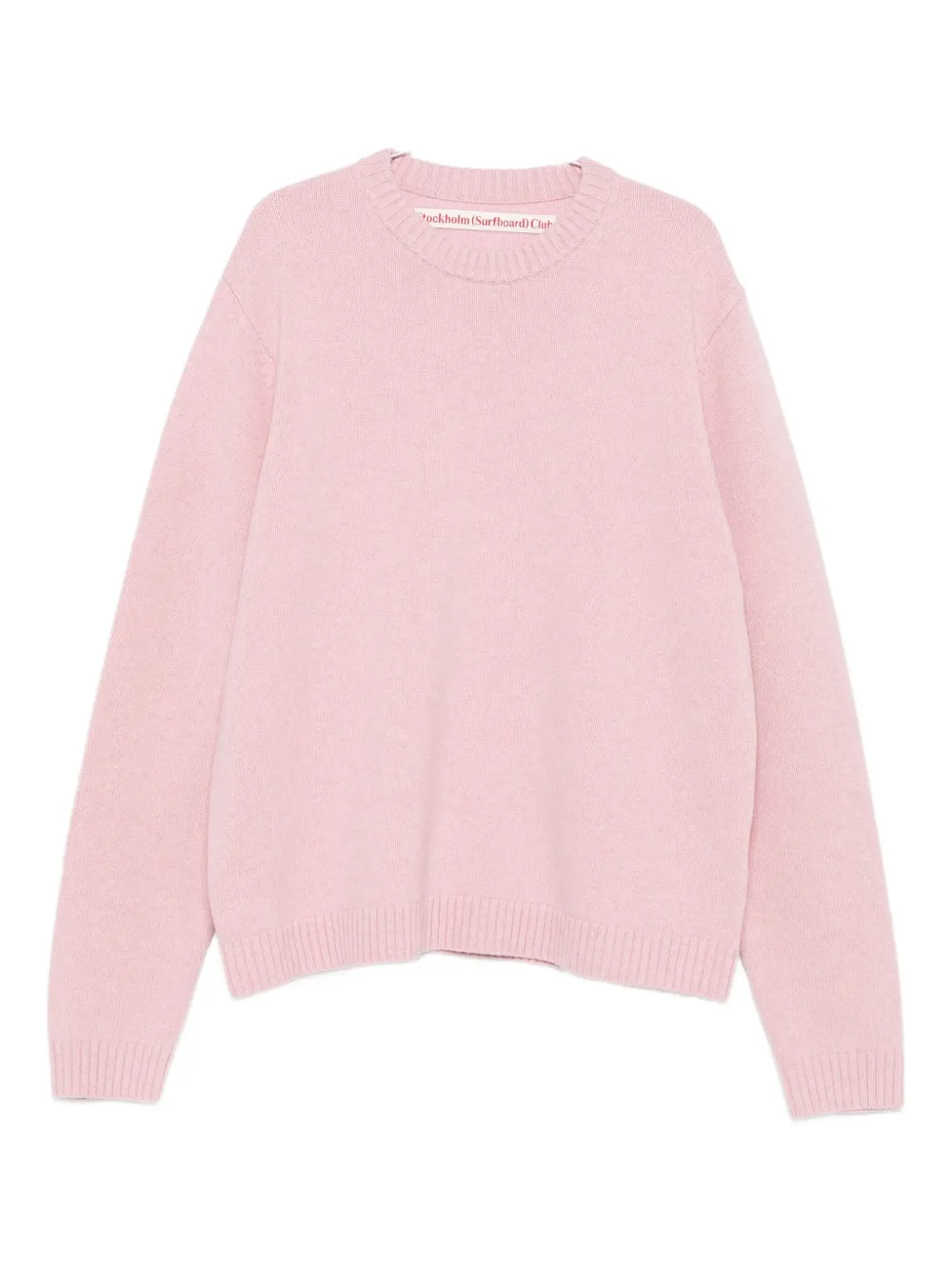 Stockholm Surfboard Club Crew-neck Wool Sweater In Pink