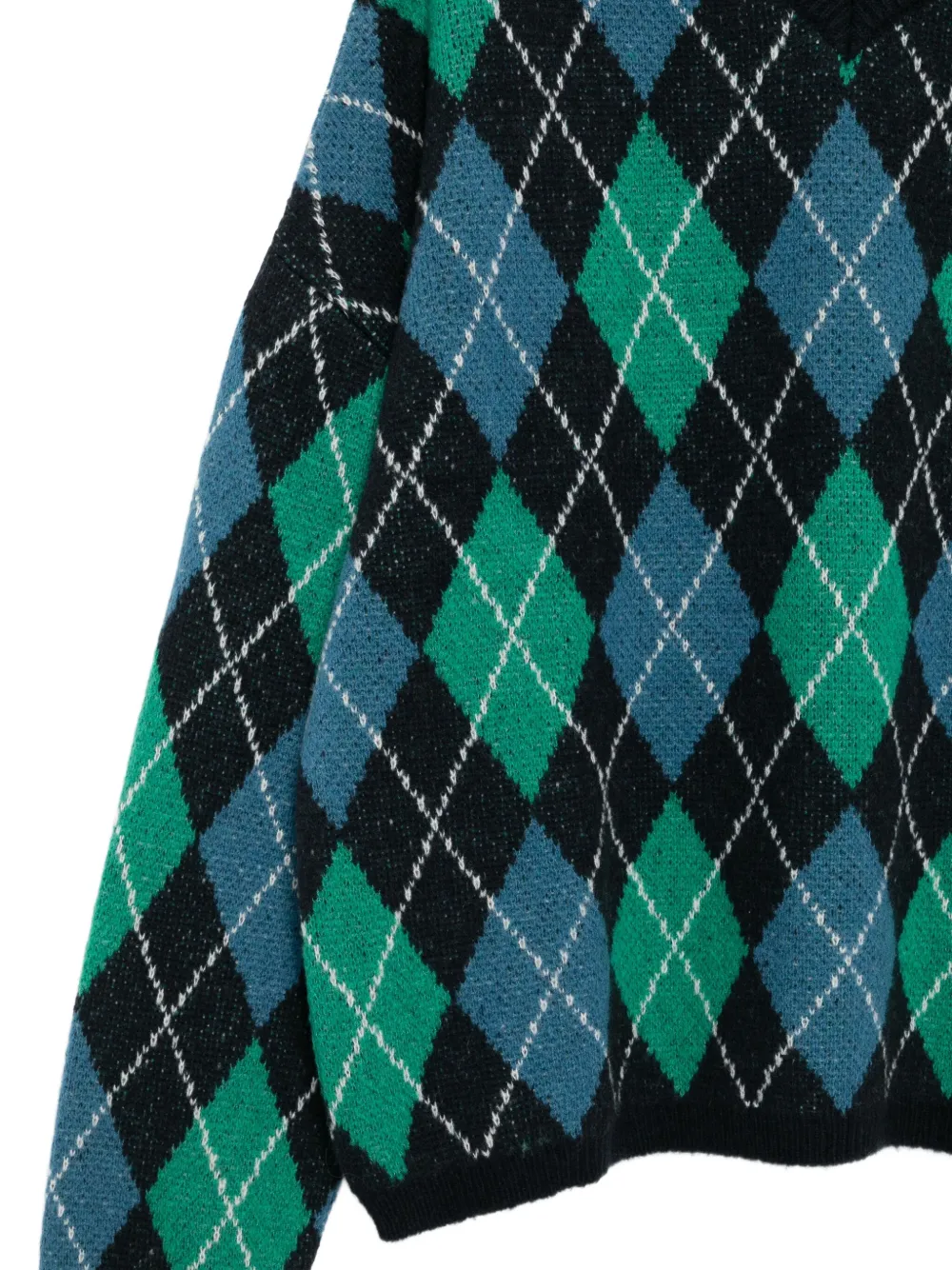 Stockholm Surfboard Club Wollen trui met argyle patroon Groen