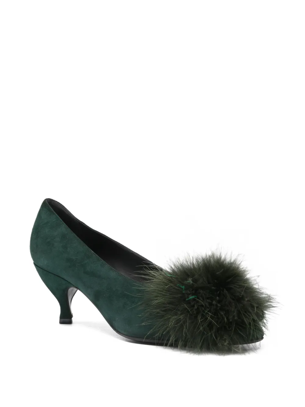 Romeo Gigli Pre-Owned 1990s suède pumps met pompon detail - Groen