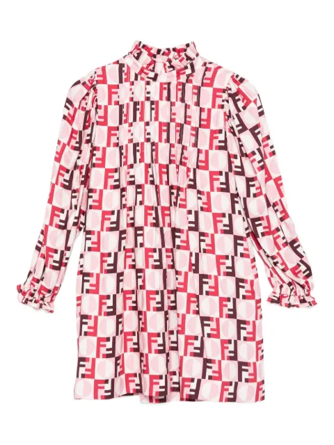 Fendi Kids ruffled printed dress