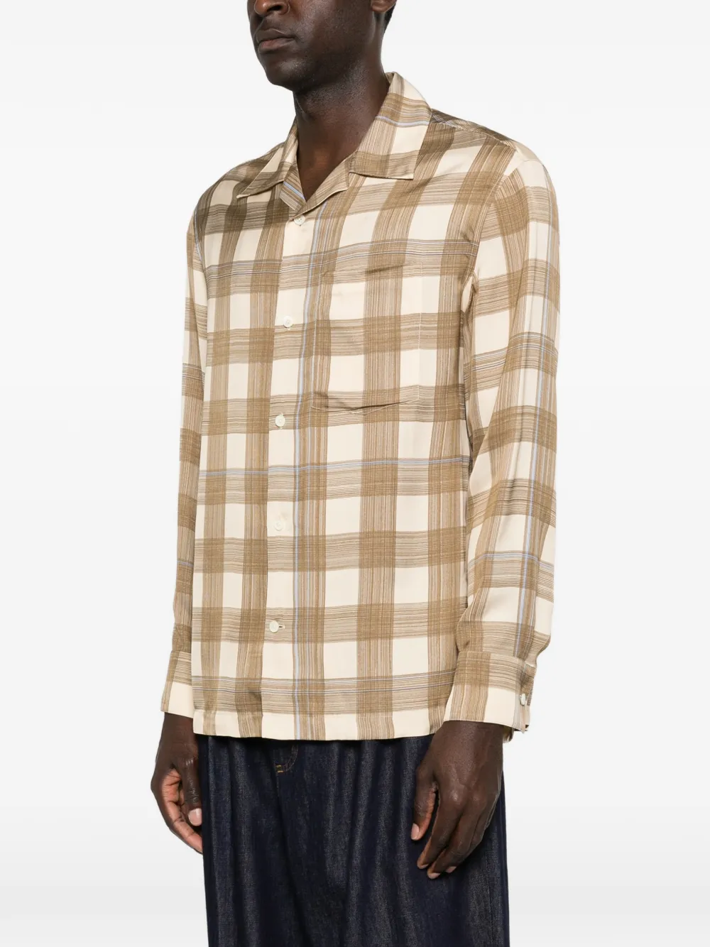 Jil Sander Geruit overhemd Beige