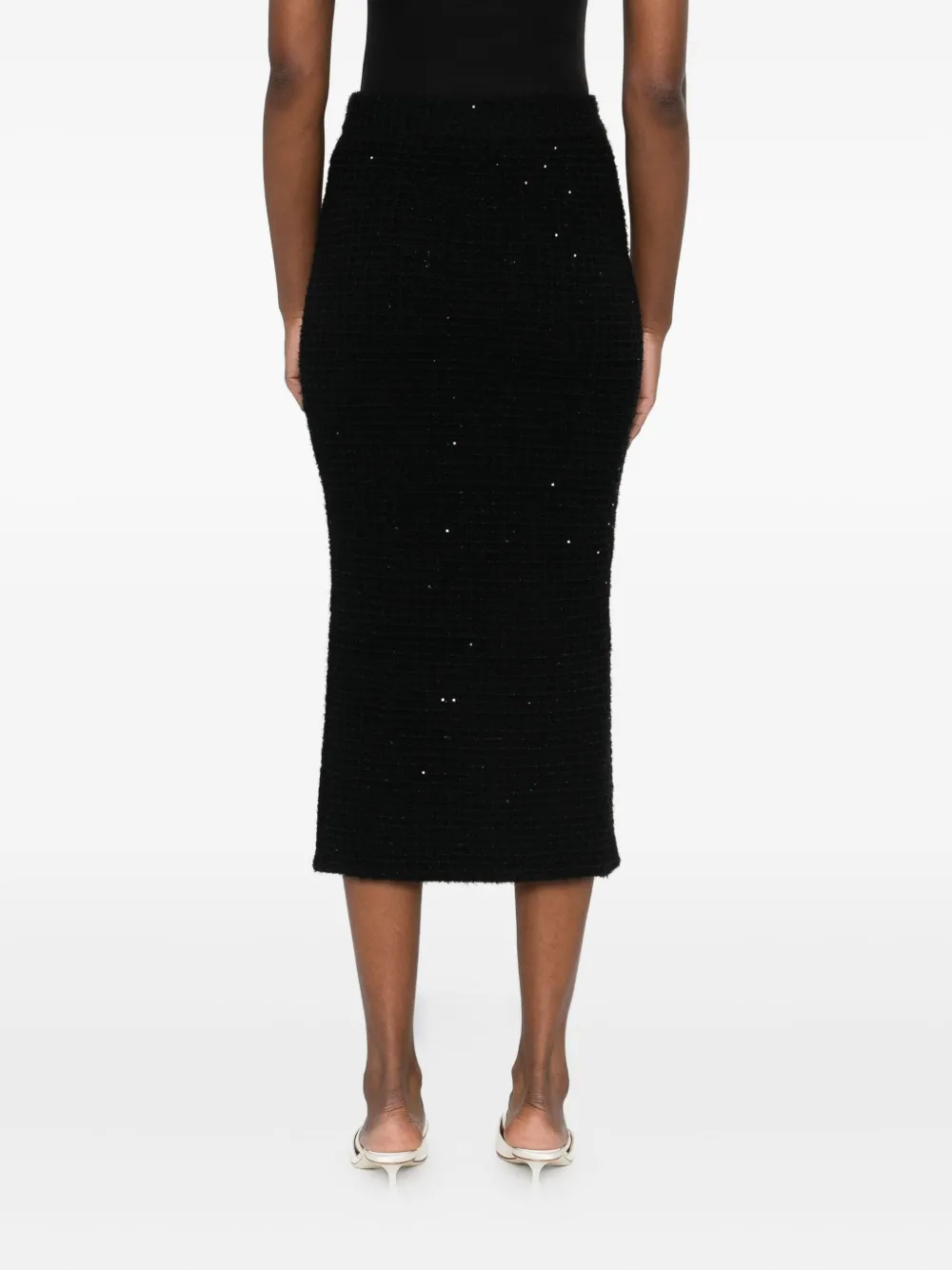 Self-portrait Button-pocket Skirt In Black