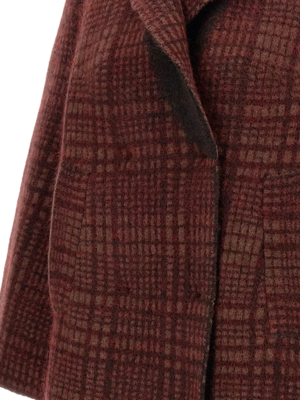 Boboutic Checked Double-breasted Jacket In Burgundy