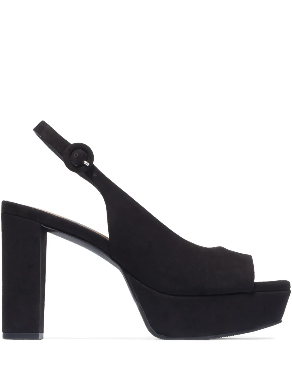Bernardo Vega Peep-toe Platform Slingback Heels In Black
