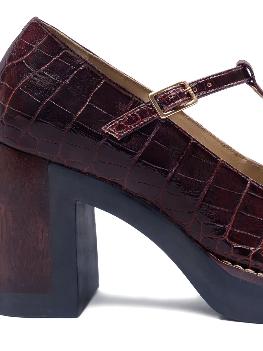 Bernardo 95mm Noto Crocodile-embossed T-strap Pumps In Red