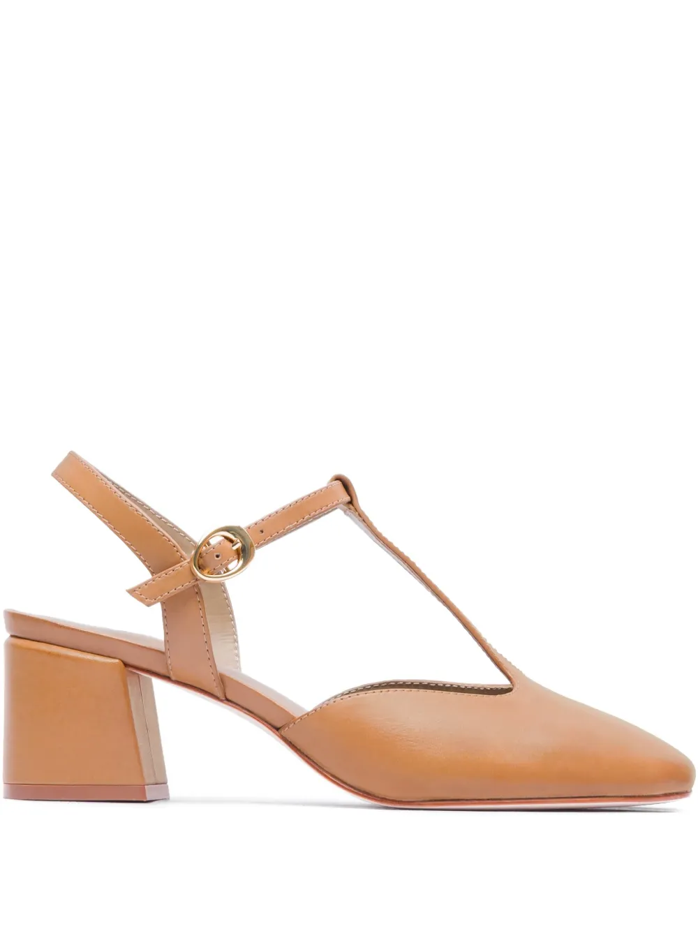 Bernardo 50mm T-bar Block-heel Pumps In Brown
