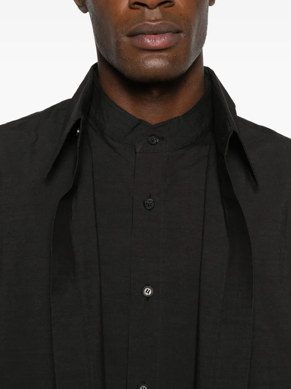 Joe Chia Hawat Layered Shirt In Black
