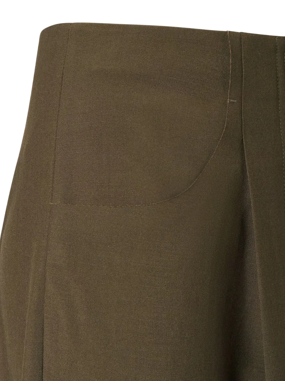 Fendi Wide Fit Pants In Wool And Mohair In Green