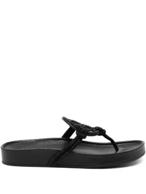 MM6 Maison Margiela Webbing レザーサンダル | ブラック | FARFETCH JP