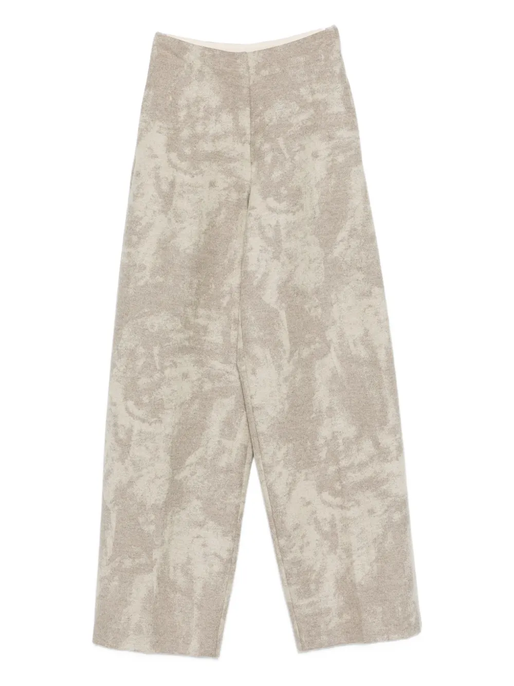 Alysi Patterned Wool-blend Pants In Neutral