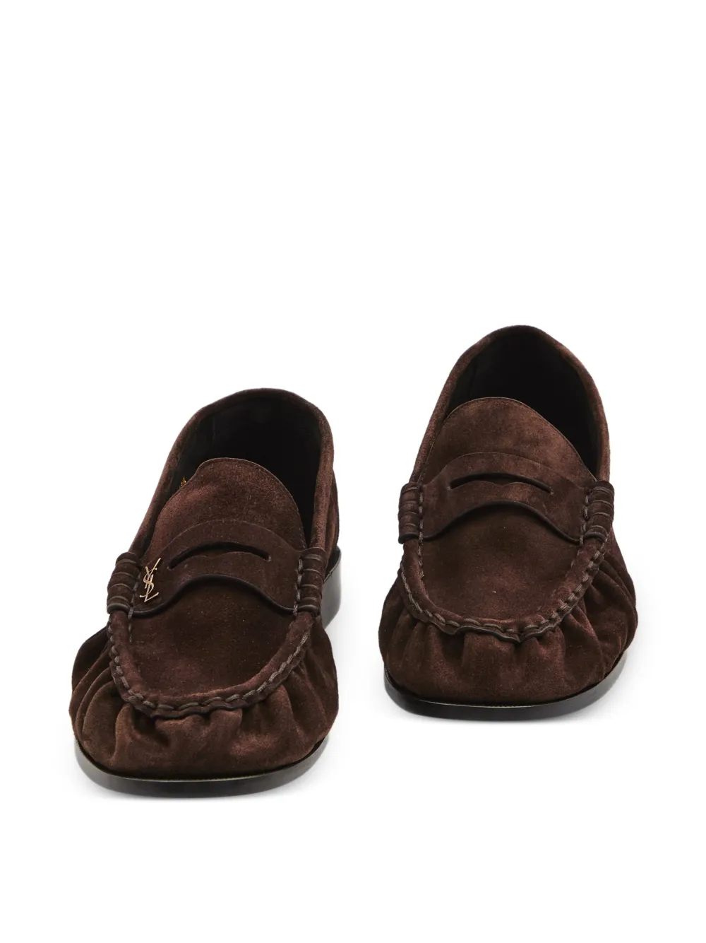  Saint Laurent Cassandre-detail Loafers - Brown 