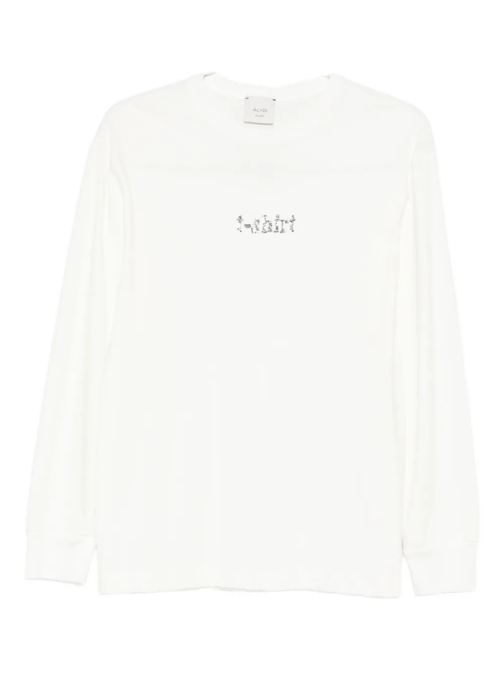Alysi long-sleeve embellished T-shirt - Bianco