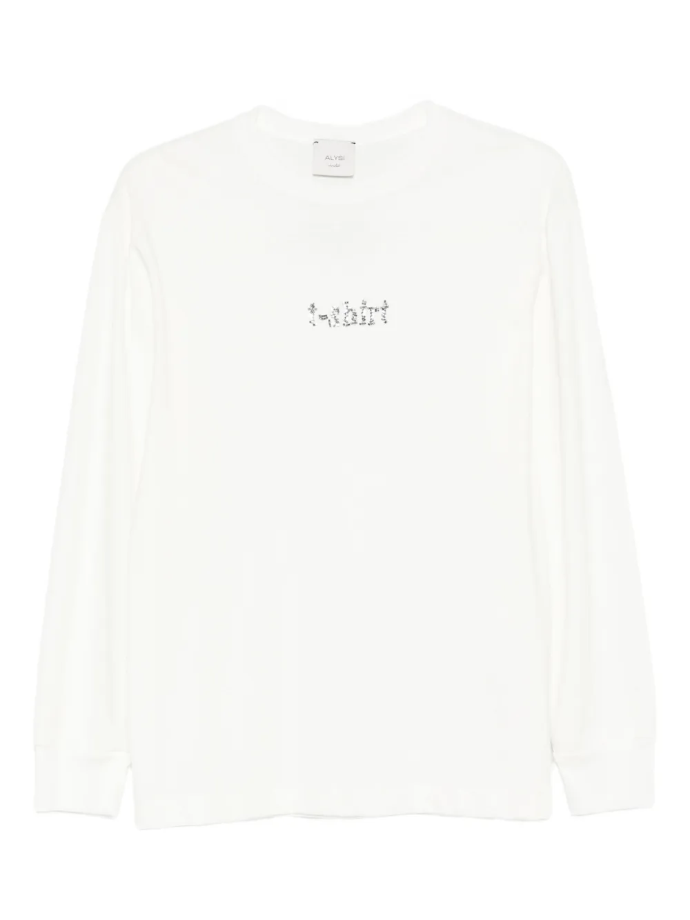 Alysi long-sleeve embellished T-shirt - Bianco