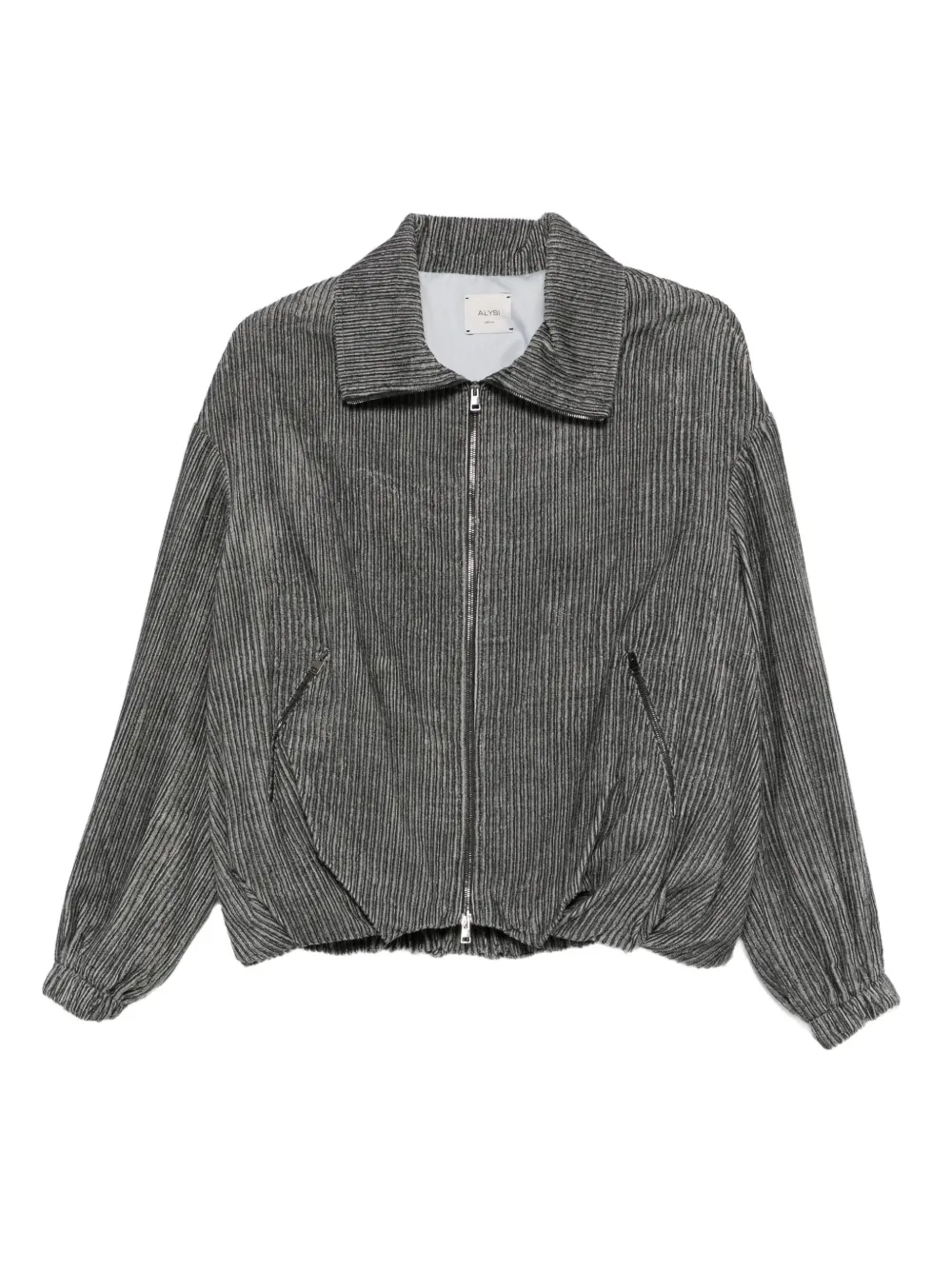 Alysi Corduroy Zip-up Jacket In Gray