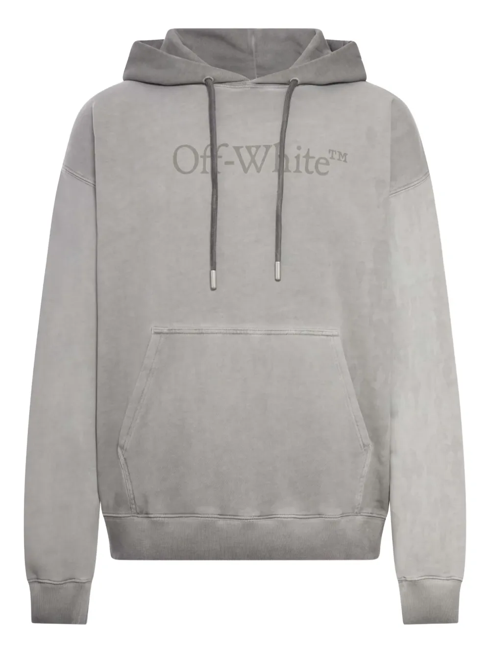 Off-white Hoodie In Cotton With Degraded Effect In Gray