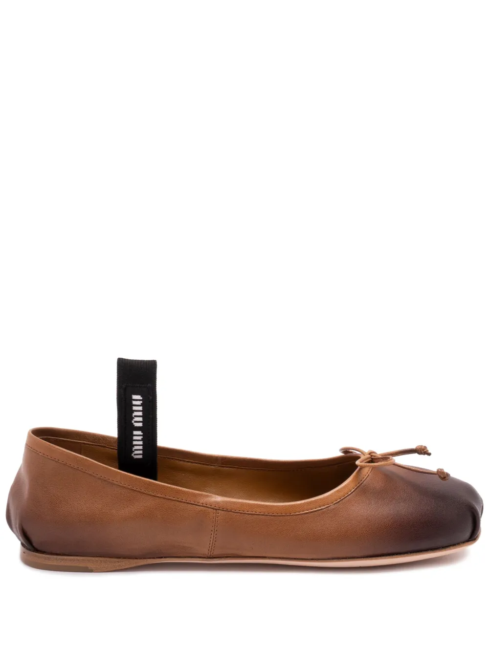Miu Ballerina's met elastische band en strik Bruin